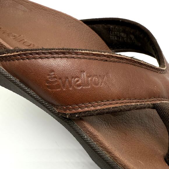Wellrox Cloud Sandals Womens Sz 7 Brown Leather Toe Separator Comfort Ergonomic - Picture 7 of 8